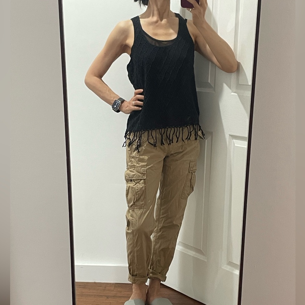 Denim & Supply Ralph Lauren loose macrame knit vest with fringes